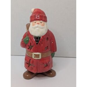 Vintage Hallmark Santa Claus Tea Light Candle Holder Christmas Holiday Home Deco